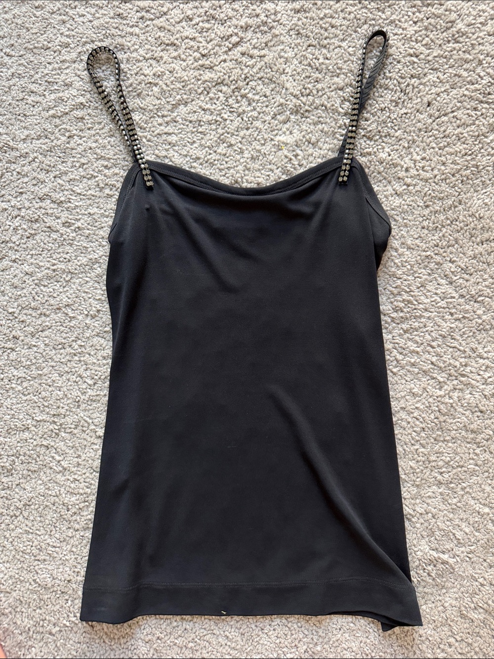 Express Black Cami with Rhinestone-Strap Detail